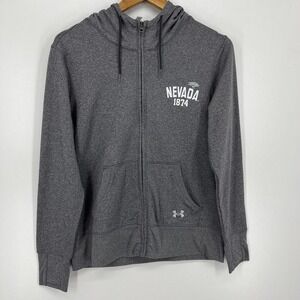 Under Armour Sweatshirt Women's M Gray UNR Nevada Wolf Pack NCAA Full Zip Hooded